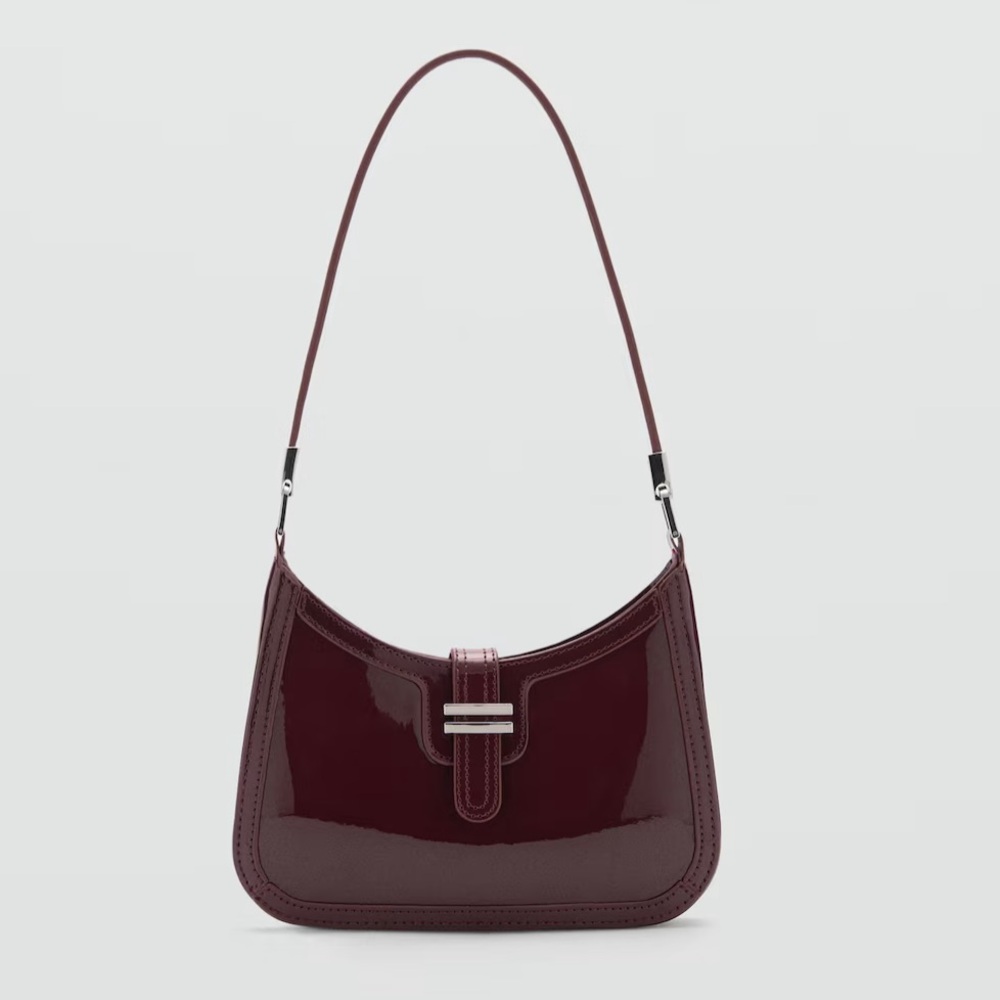 Mango Burgundy Shoulder Bag